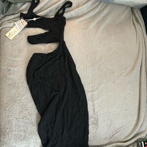 Oh Polly Cut Out Black Dress